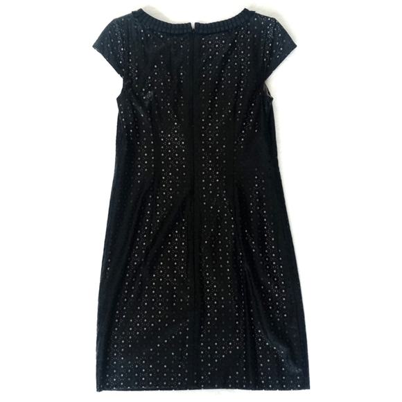 Ivy & Blu Women's Black Cut Out Vegan Leather Wiggle Shift Cap Sleeve Dress 4 - Picture 13 of 15